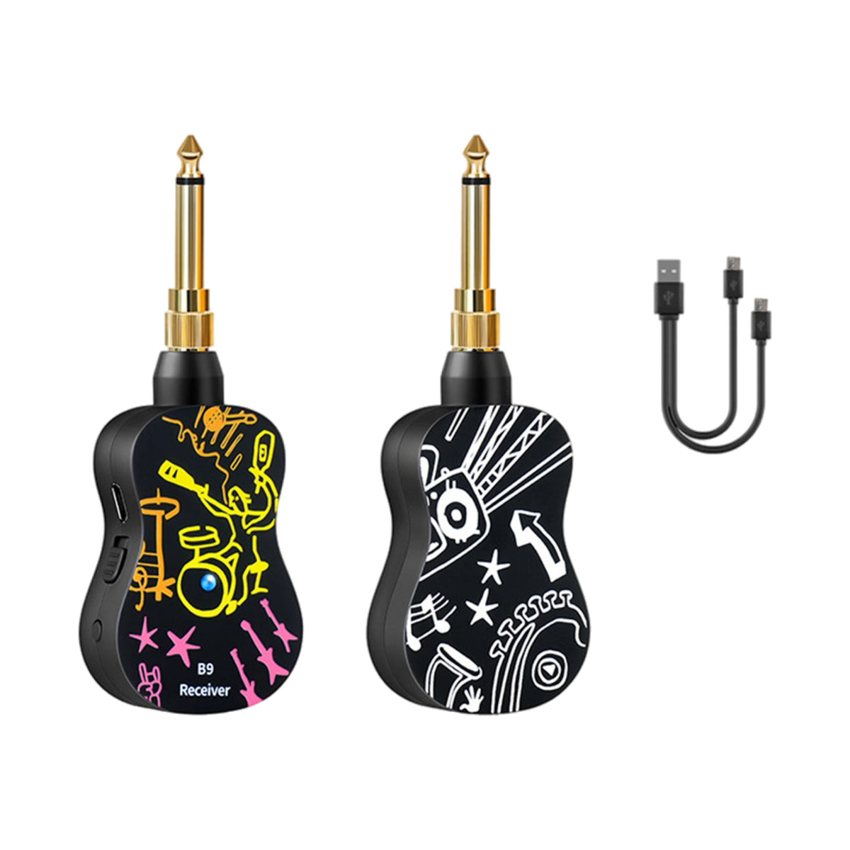 5.8GHz Wireless Guitar Transmitter Receiver Compact Instrument Wireless Transmitter Receiver Rechargeable High Compatibility for Bassists, Rehearsal