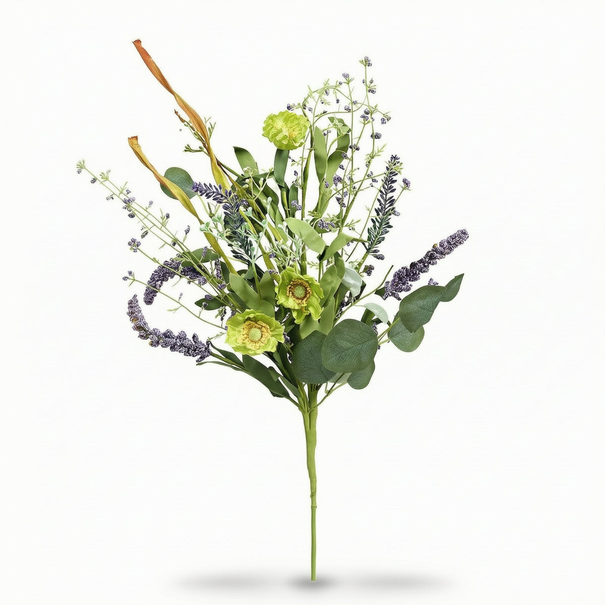 Artificial Flower Bouquet with Daisies, Lavender, and Eucalyptus