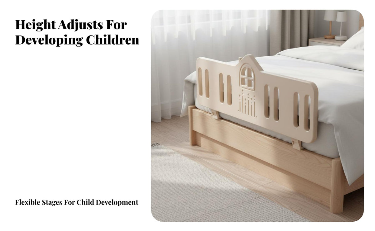 Anti-Fall Protection Baby Bed Guard Universal Fit Portable Child Bed Fence Stable & Long-Lasting Adjustable Bedside Barrier Drill-No-Drill Installation for Toddlers, Children, Parents, Nursery, Bedtime, Bedroom, Home