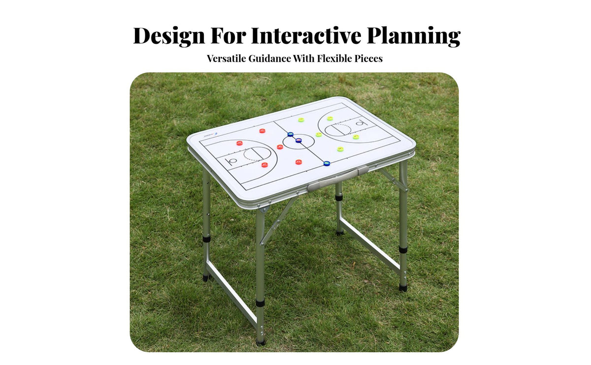 Aluminum Alloy Frame Foldable Basketball Table All-in-Versatile Kit Basketball Coach Demonstration Board No Assembly Required for Training