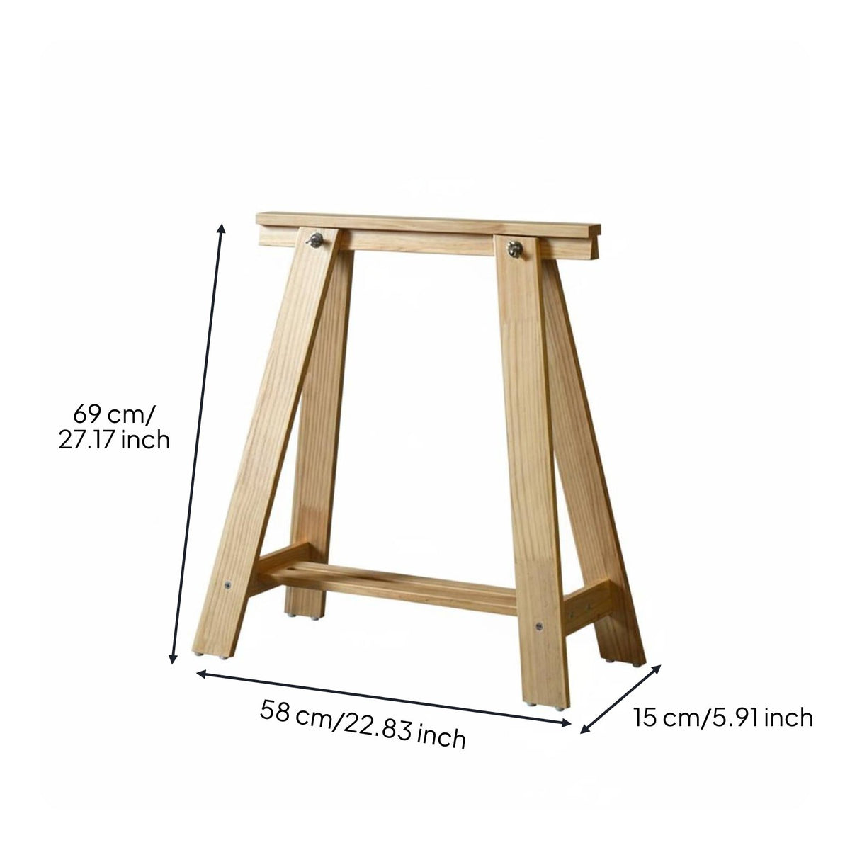 Wood Trestle Leg Versatile Wooden Sawhorse Minimalist Design V-Shaped Workbench Base for Artists, Photographers, Workshop, Outdoor