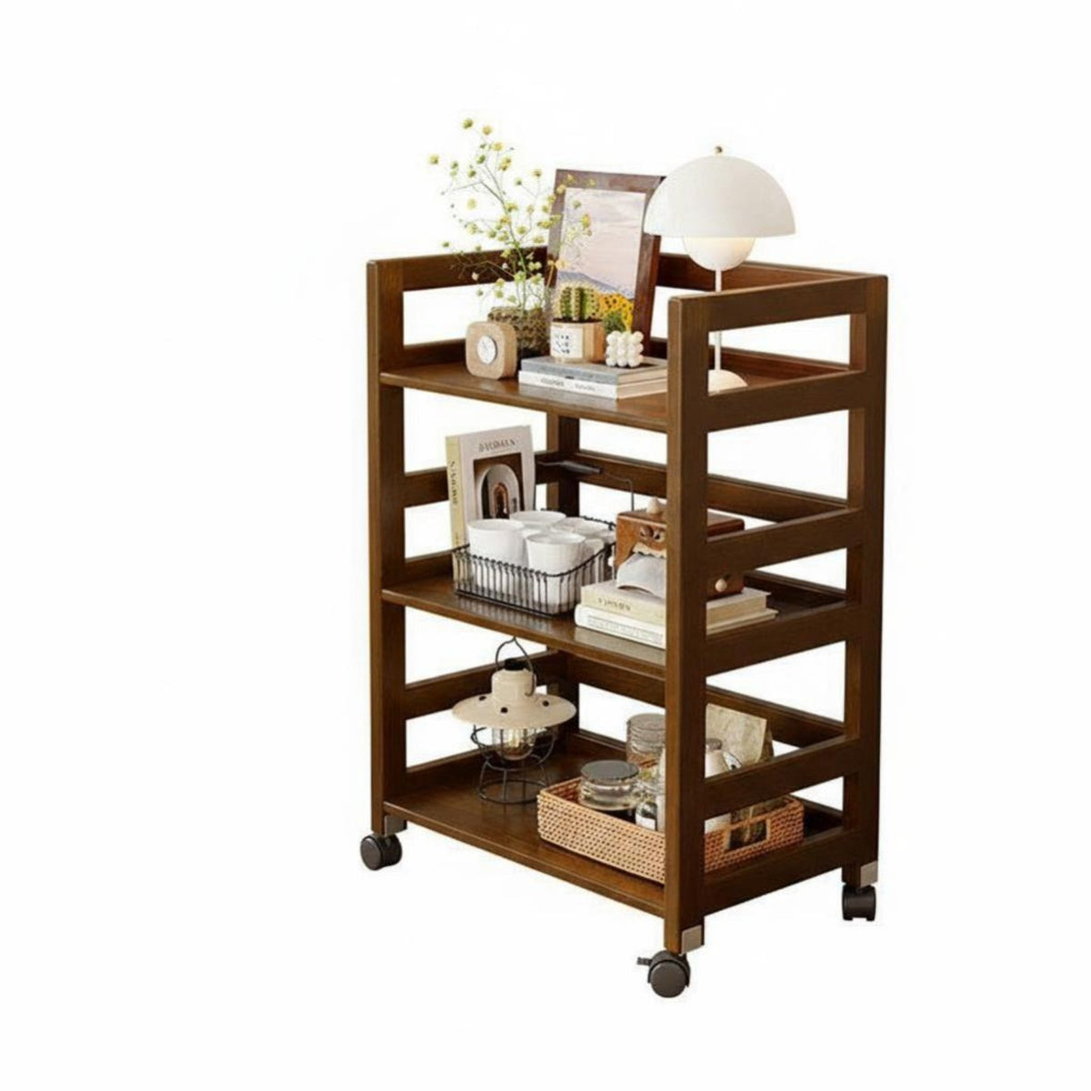 Mobile with 360° Wheels Multi-Tier Rolling Trolley Versatile Use 4-Tier Rolling Organizer Space-Saving Design Storage Trolley Sturdy Construction for Homeowners, Apartment Dwellers, Living Room, Downice, Kitchen, Bedroom