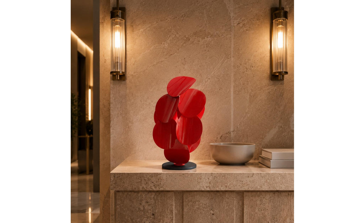 Stacked Leaf Sculpture Tabletop Metal Leaf Sculpture Layered Interior Accessory
