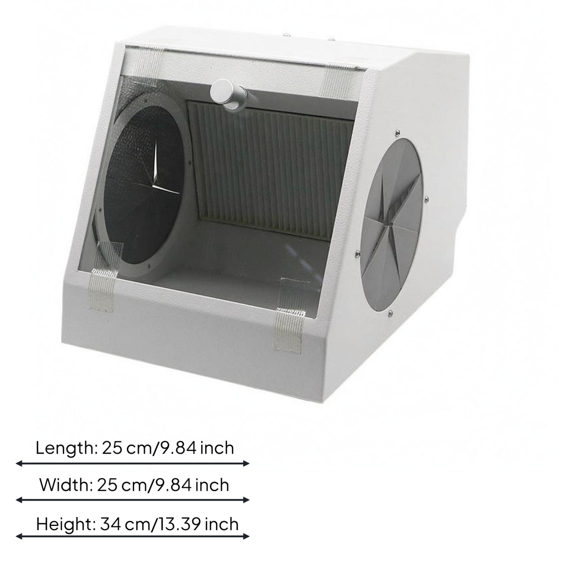 Dust-Proof Sandblasting Box Slanted Viewing Window Sandblasting Dust Collector Box Oral Dustproof Cabinet Side Hand Ports