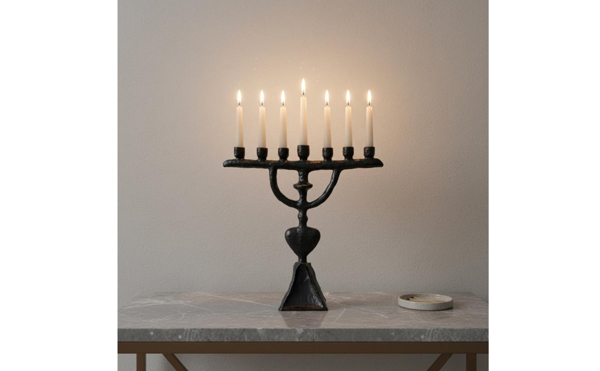 Abstract 7arm Candle Holder Creative 7-Design-Arm Candlestick Textured Finish Modern Art Candle Stand for Living Room, Entryway