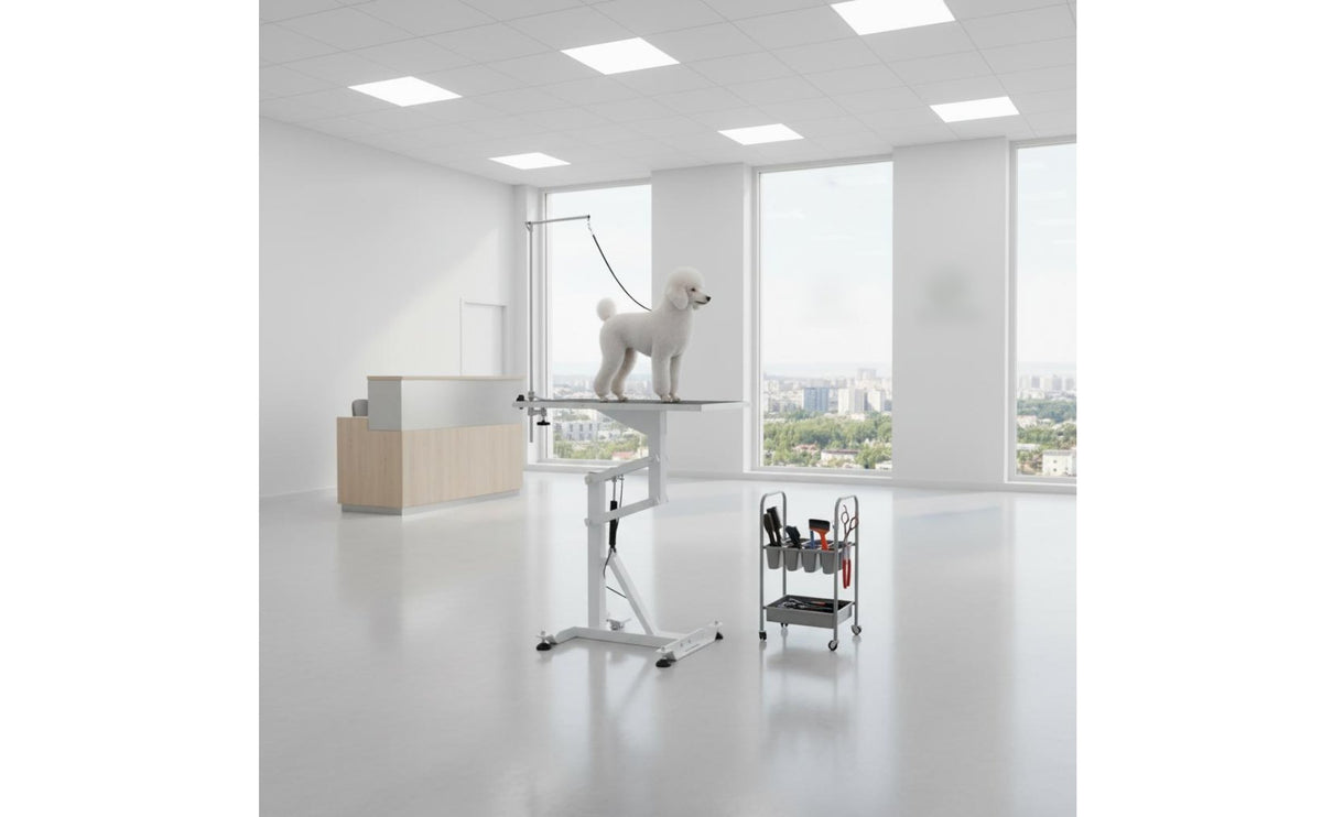Rotating Grooming Table with Grooming Post Sturdy Frame Rotating Pet Grooming Table Easy to Clean