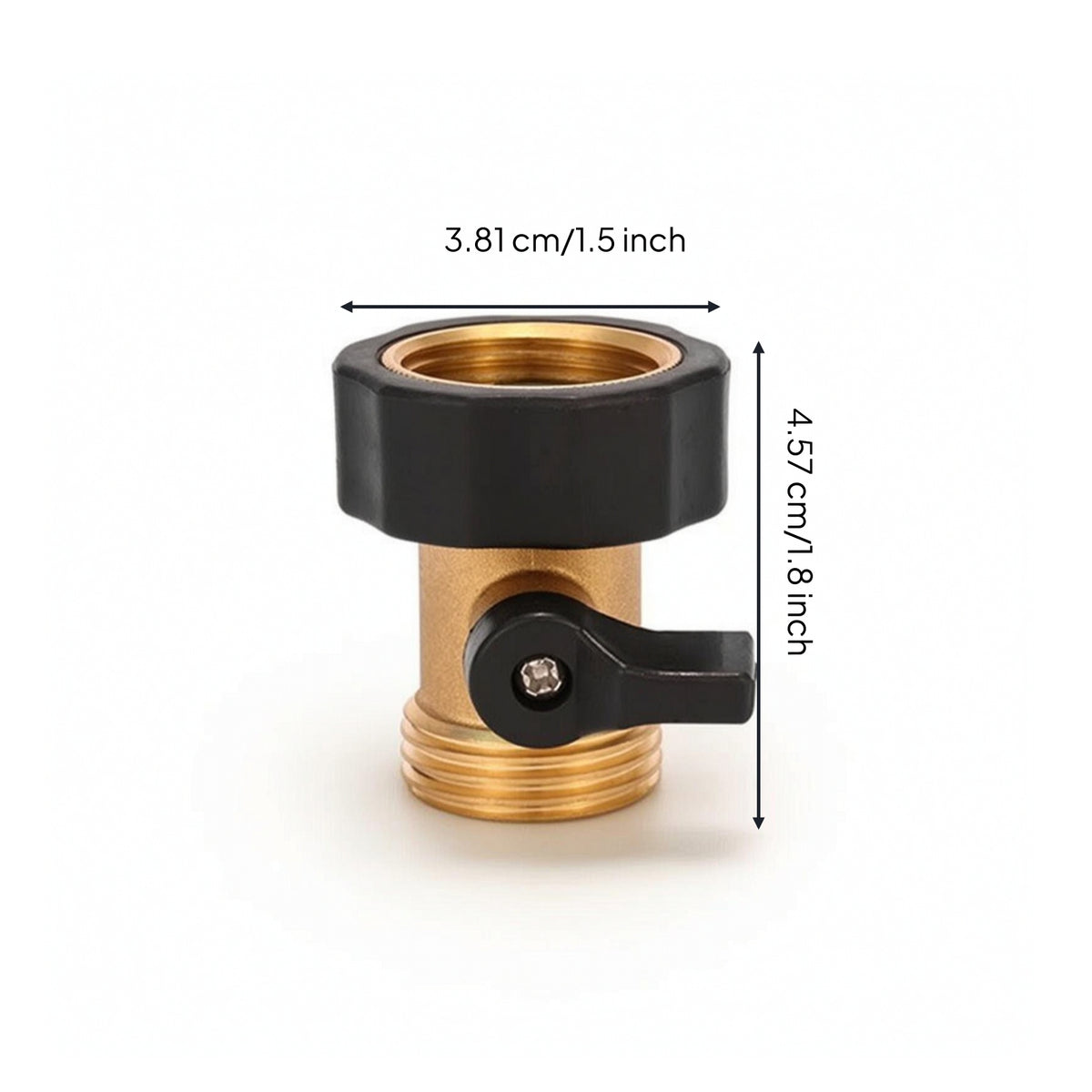 Compact Garden Hose Shut off Valve with Washers Smooth Hose Connector with Shut off Valve Easy-Turn Leak-Proof for Gardeners, Lawn Watering