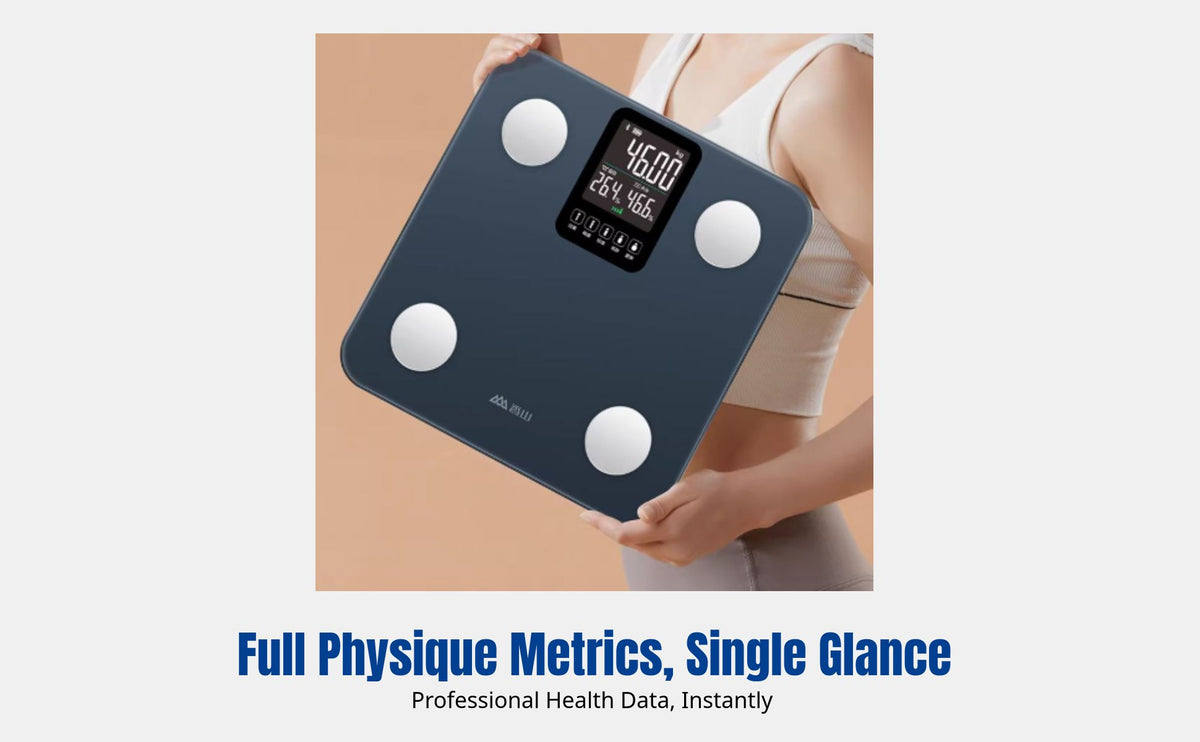 Smart Body Fat Scale, Bluetooth Digital Scale, Large Display, Rechargeable, Accurate Health Tracker for Home, Fitness
