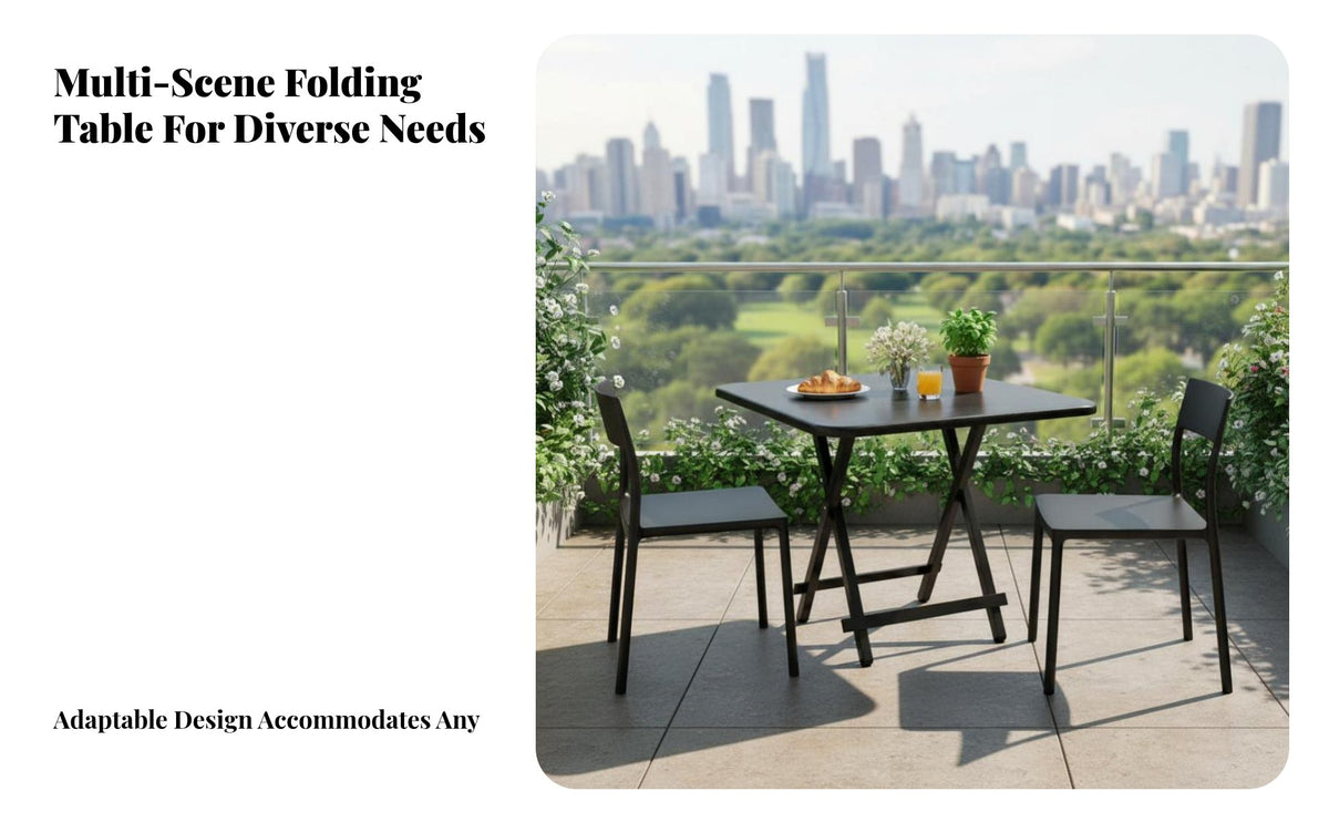 Foldable Design Square Folding Stand Space-Saving Fold-up Workstation space-efficient Size Portable Table Easy to stow for Apartment Dwellers, telecommuting Workers, Dorm Room, Bedroom, awaydoor, Street marketplace