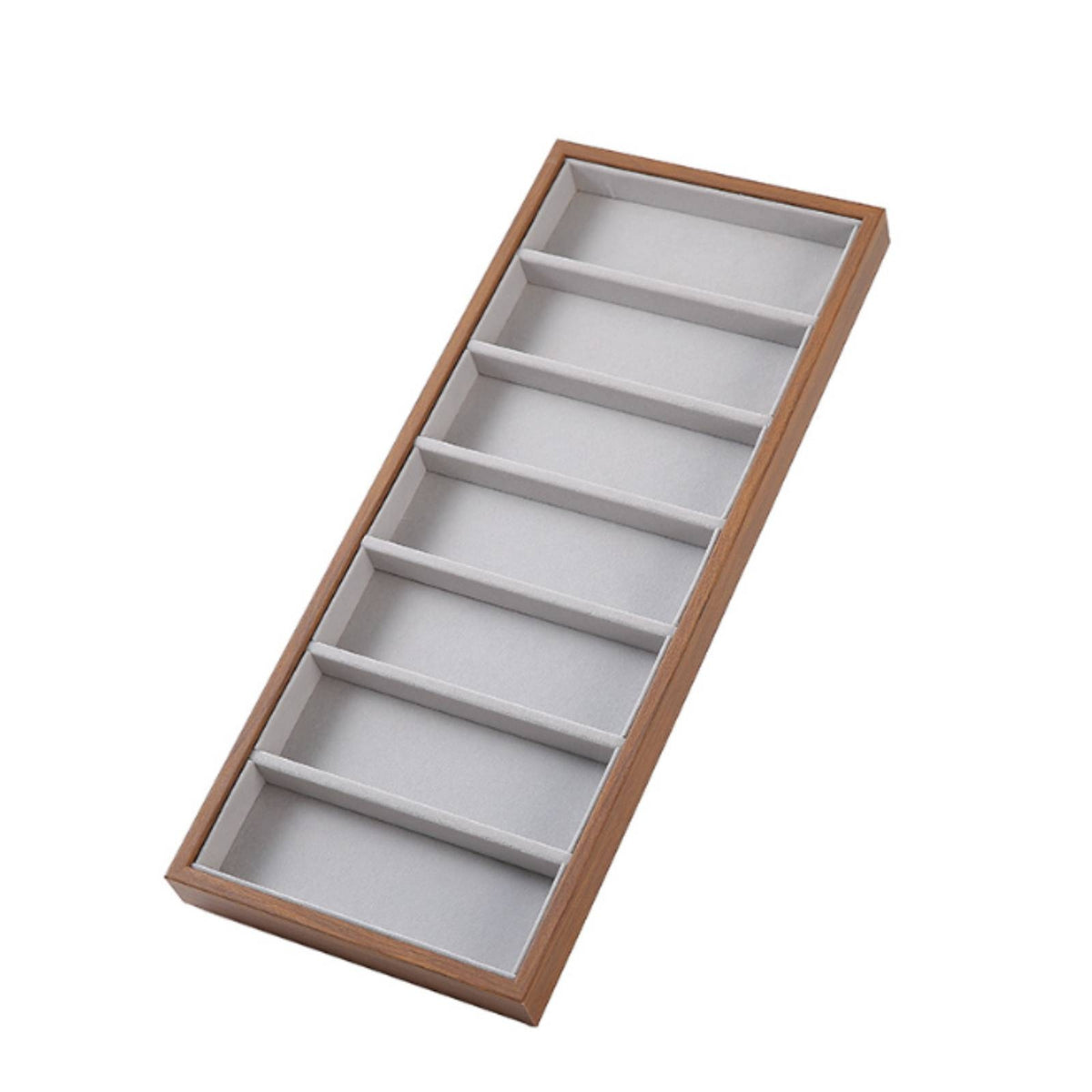 Eyeglass Display Tray Wood-Grain Sunglasses Tray Glasses Holder Soft-Lined Eyewear Organizer Safeguarding for Retailers, Dresser