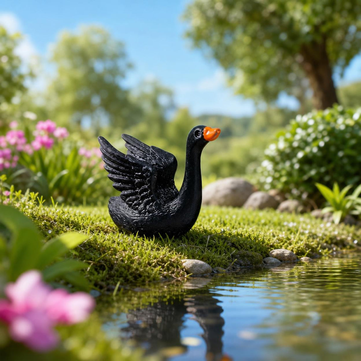 miniature swan figurines