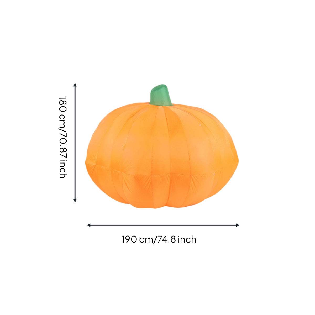 Inflatable Pumpkin Decoration Orange Pumpkin Inflatable Air-Filled for Yard, Lawn, Porch