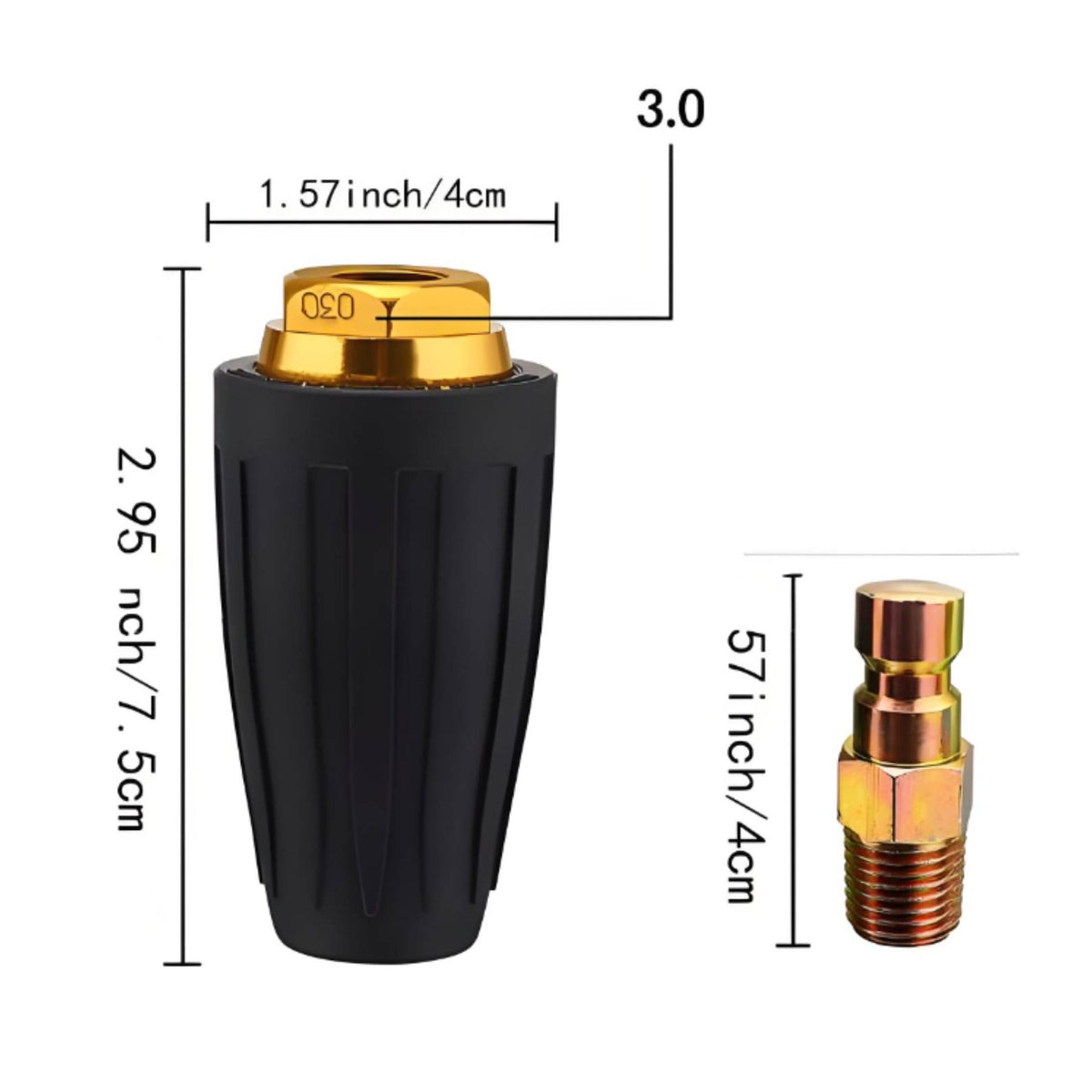 Ceramic Core High Pressure Washer Turbo Nozzle Wear Resistant 1/4 Inch Quick Connect Turbo Nozzle Powerful Jet Stream for Outdoor Cleaning