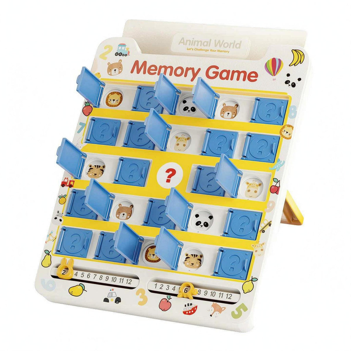 Hinged Animal Memory Game Illustrated Flip Matching Board Game Fold-out Learning Toy Numbered