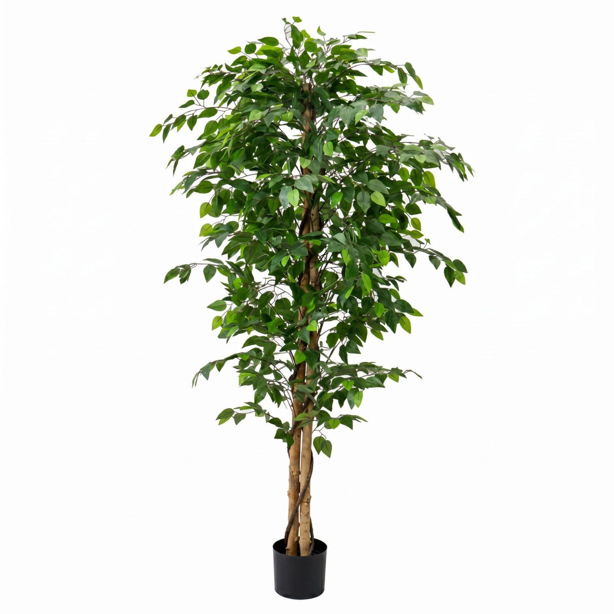 Artificial Tree with Planter Low-Maintenance Fake Potted Tree Faux Potted Plant for Entryway, Patio