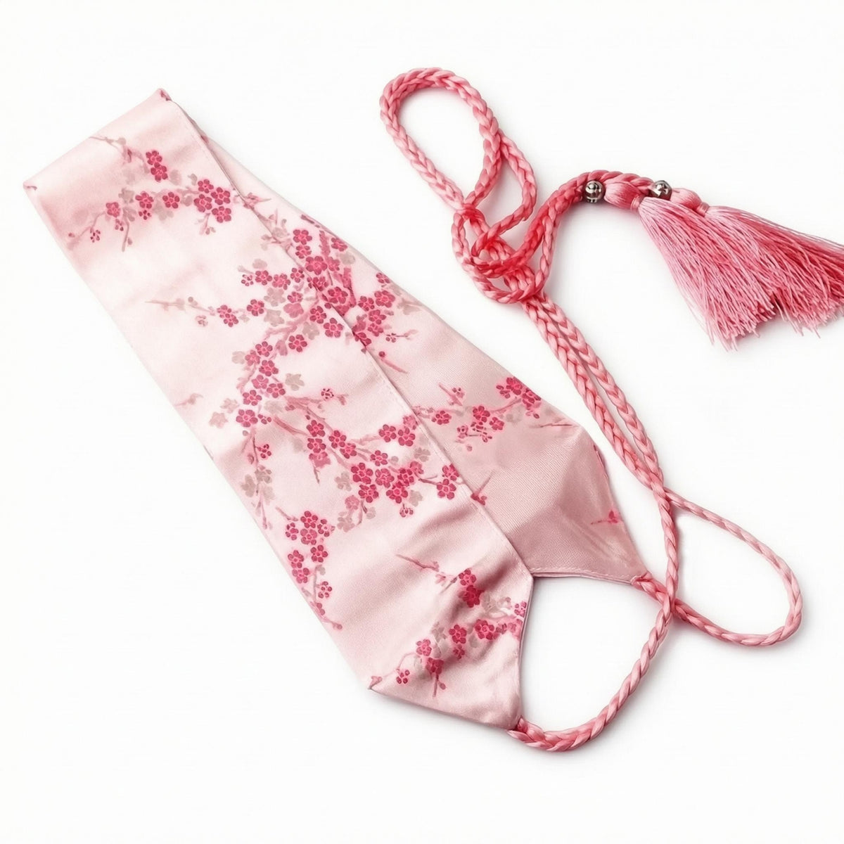 Floral Embroidery Hanfu Waist Belt Silk-Like Embroidered Waist Sash Braided Ties Embroidered Sash