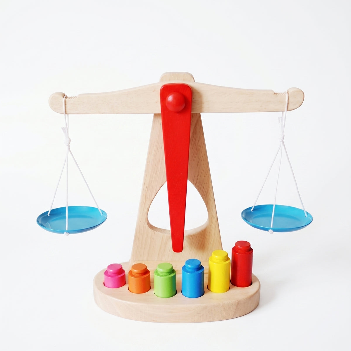 Wooden Balance Scale Toy Learning Aid Wooden Balance Scale Smooth Surface Interactive for Classroom