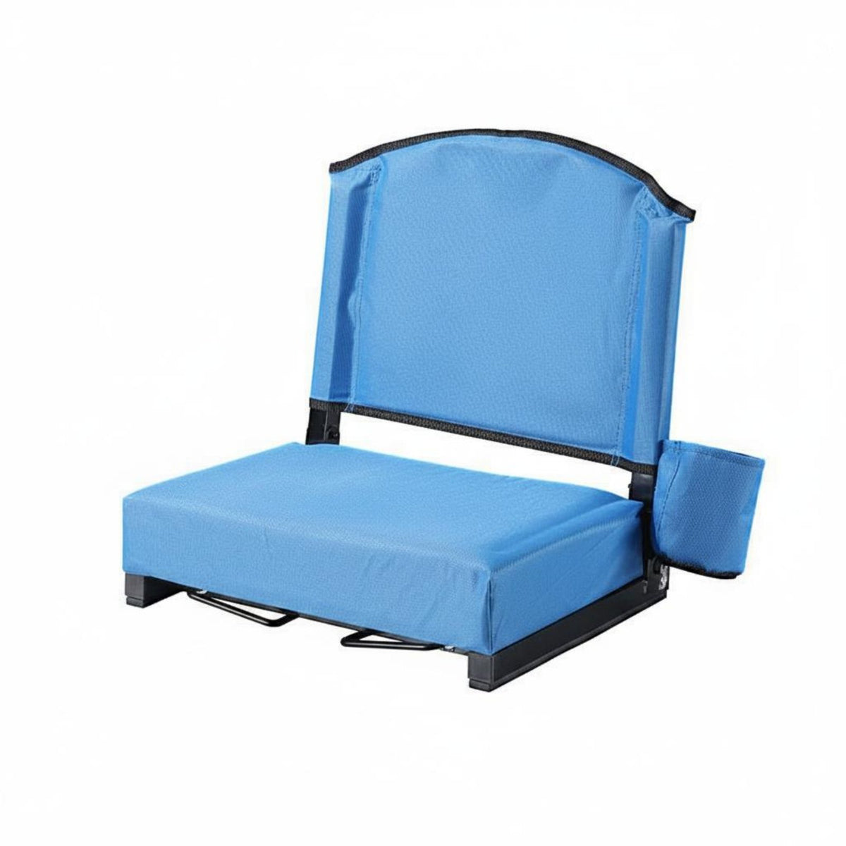 Folding Stadiums Seat with Back Support Foldable Portable Bleacher Chair Cushion Stable Structure Padded Floor Chair for Camping, Fishing, Park