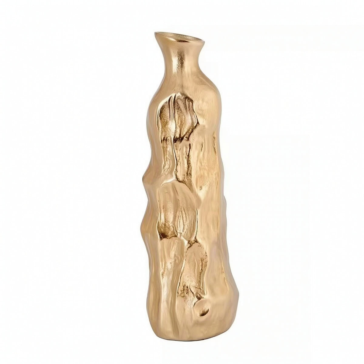 Sculptural Vase Elegant Aluminum Vase Sophisticated Vessel for Tabletop