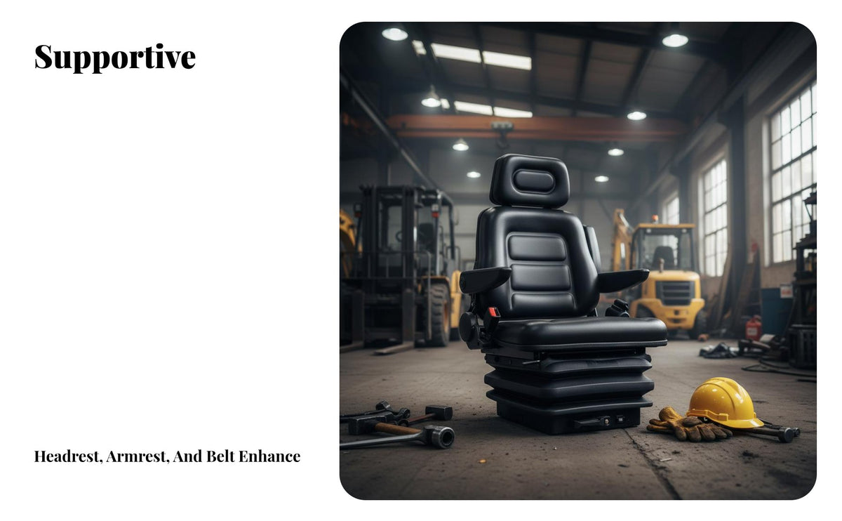 Forklift Shock-Absorbing Seat Shock Absorbing Adjustable Bulldozer Seat Molded Foam Cushion for Construction Workers, Farms, Warehouses