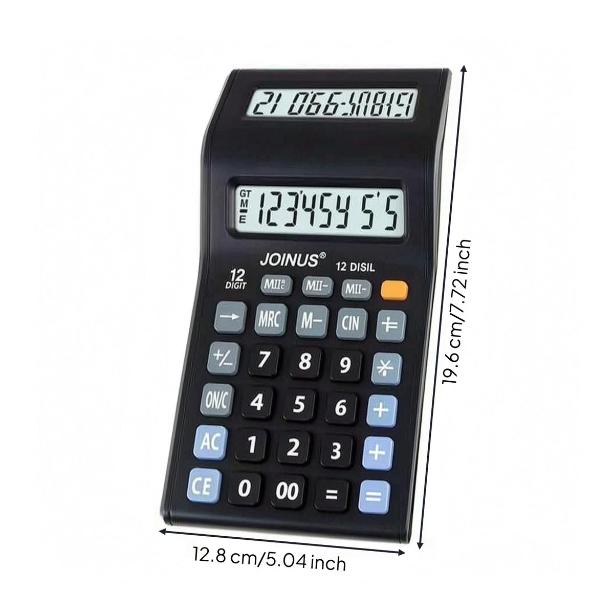 Angled Display Two-screenScreen Calculator Raised Buttons Solar Battery Calculator for Desk