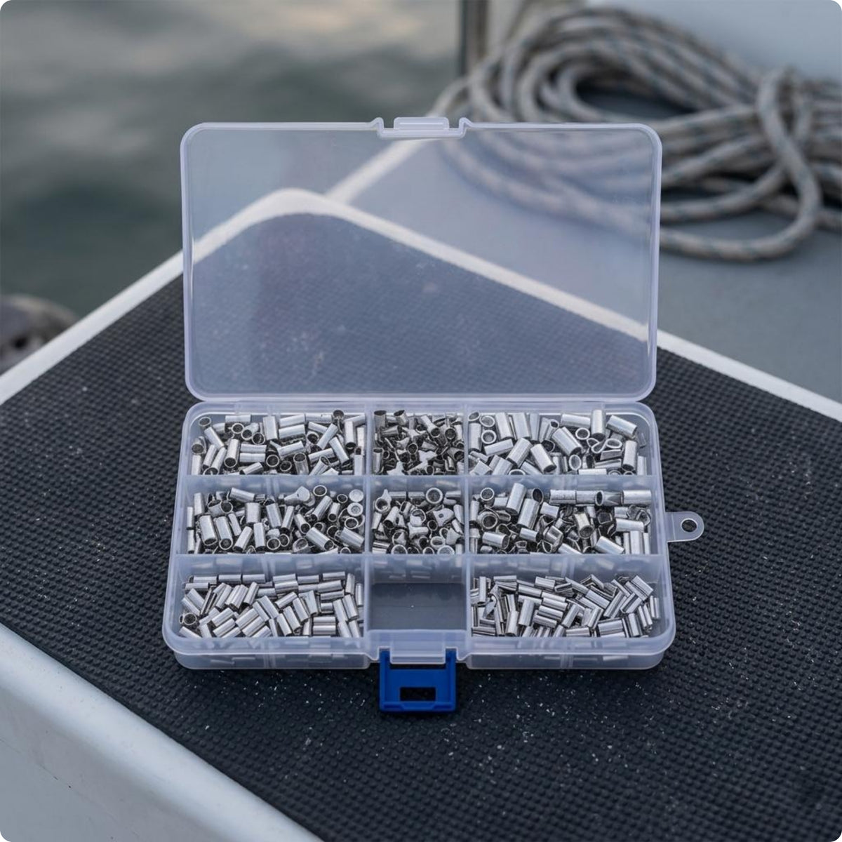 600 Pieces Fishing Line Crimping Tube Resistant Aluminum Crimping Sleeve Burr Wire Connector