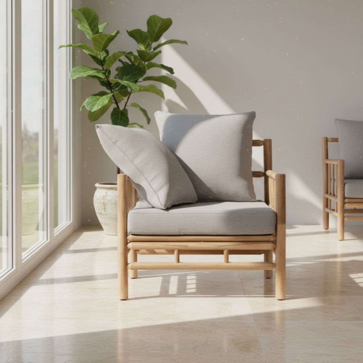 Rattan Sofa Set Woven Design Teak Patio Set Outdoor Sectional Couch Coffee Table Included Garden Furniture Comfortable Cushions