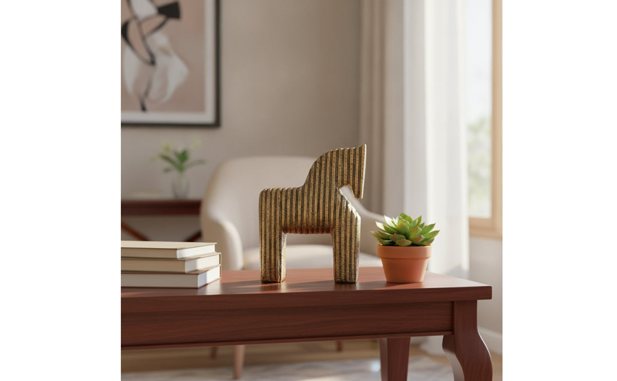 Animal Figurine Textured Tabletop Ornament Freestanding Sculpture with Grooves for Bookshelf, Entryway Table, Office Desk