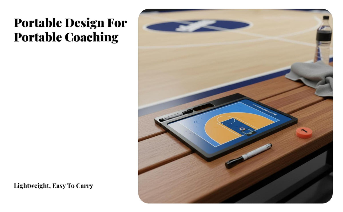Portable Basketball Board Lightweight Double-Sided Basketball Coaching Board All-in-Single Kit for Coaches, Practice Sessions, Game Day