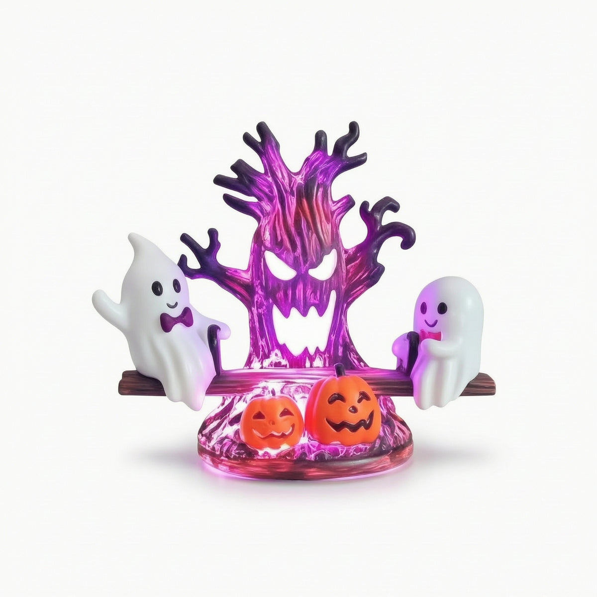 Spooky Tree Night Light USB-Powered Halloween Night Light Ambient spirit Lamp with Pumpkins for Desk