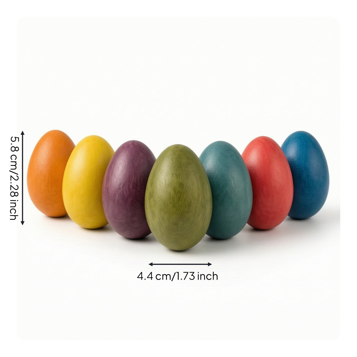 7 Pieces Realistic Wooden Easter Eggs Compact Painted Wooden Eggs Creative Ornaments Multi-Purpose for Spring Displays