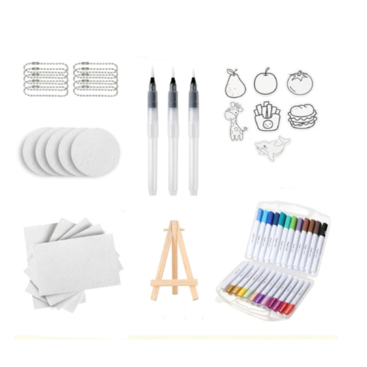 Textured Drawing Kit Textured Craft Kit with Easel Mixed Media Art Set for Kids, Beginners, Classroom