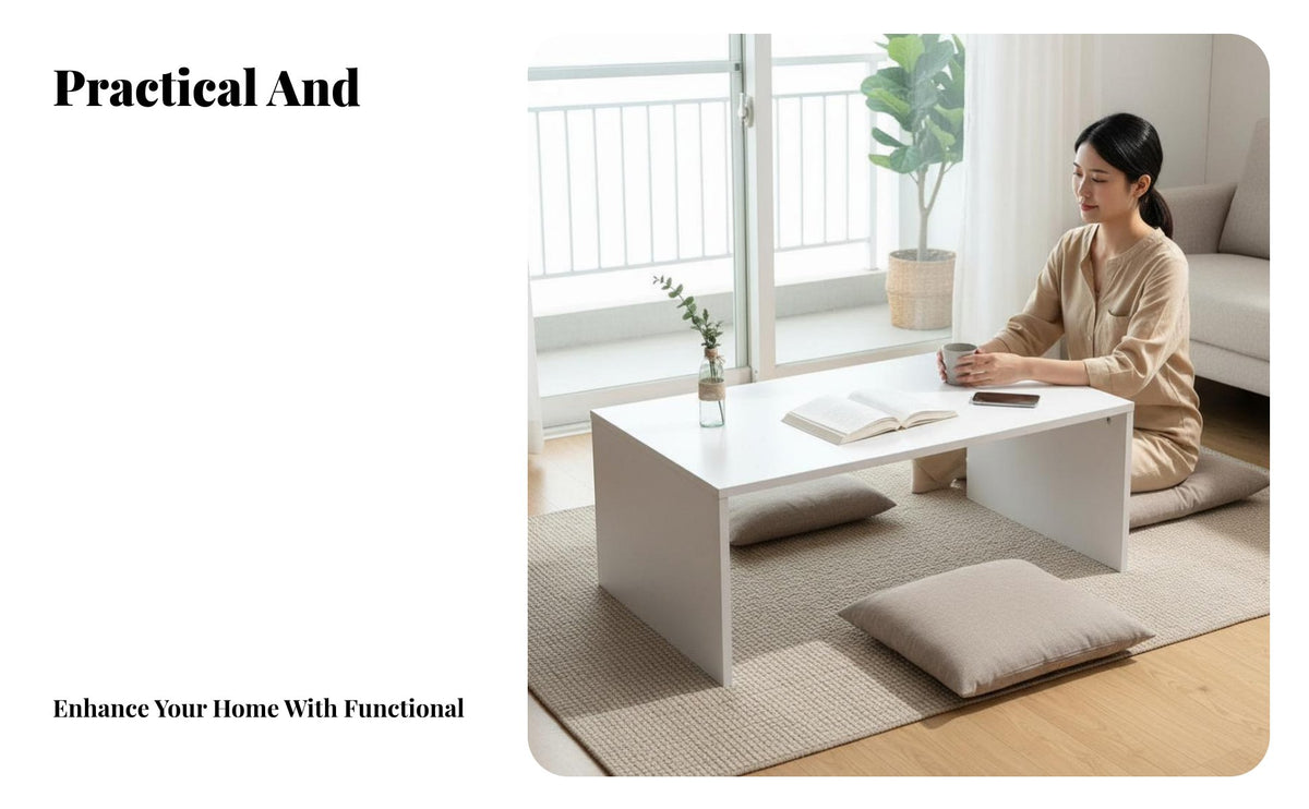 Space-Saving Bay Window Table Simple Design Floor Desk Multi-Functional Household Furniture Wide Tabletop for Apartment Dwellers, Homeowners, Students, Balcony, Small Areas, Bedroom, Living Room