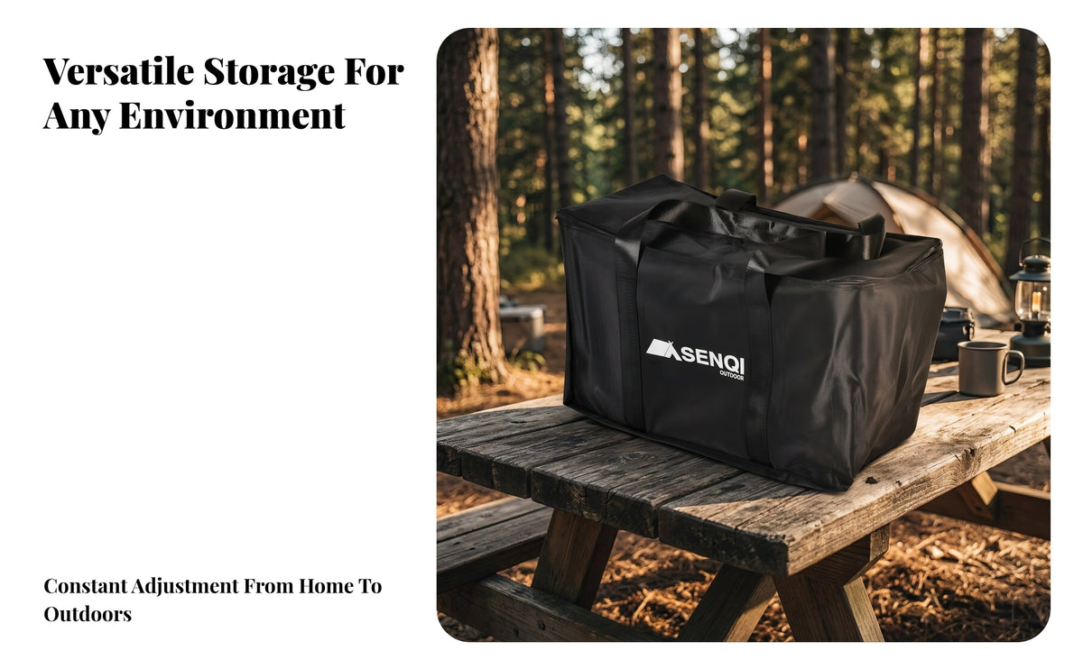 Open-Top Carrying Storage Bag | Stitched Side Panels, textile Bag with Handles, for Camping