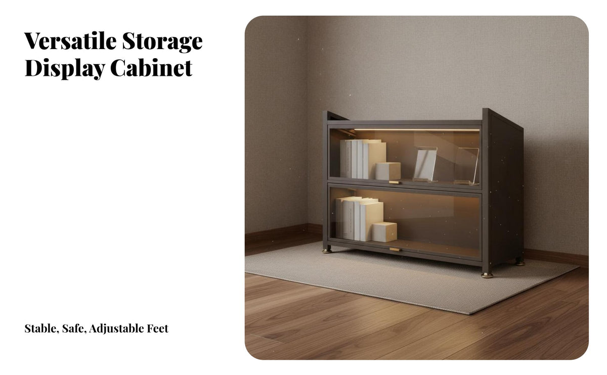 Figurine Display Cabinet Debris-Resistant Resistant Design Display Cabinet with Transparent Doors Glass Door Shelving Unit