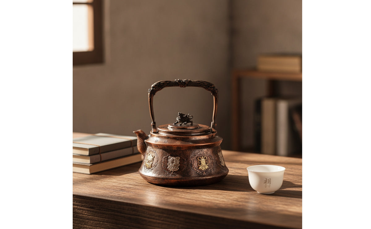Copper Tea Kettle Vintage Hammered Copper Teapot Stovetop Cookware for Collectors
