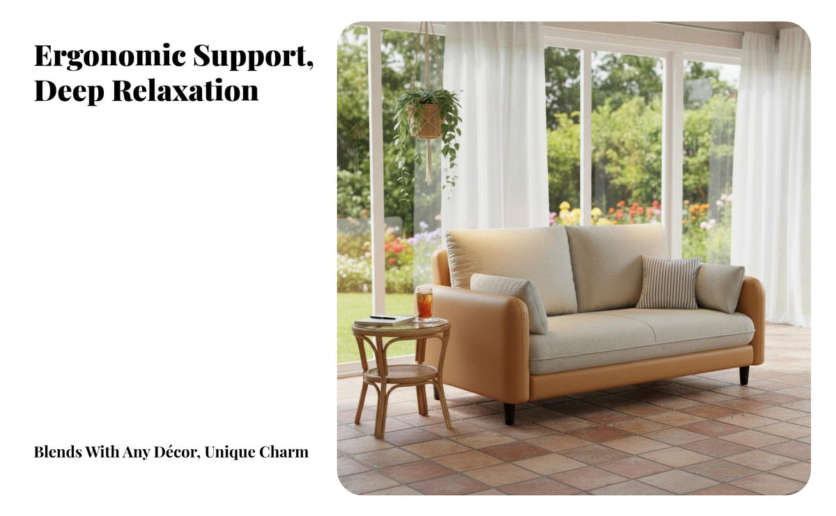 Single Sofa Chair Compact Design Retro Armchair Supportive Backrest Upholstered Armchair for Readers, Homeowners, Balcony, Reception Area, Home Office