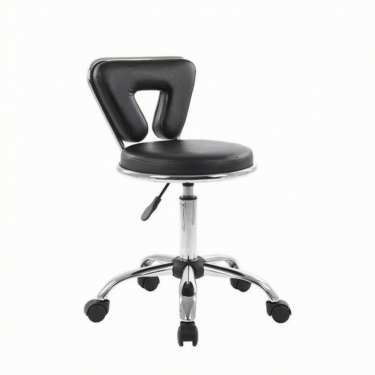 Height Adjustable Salon Chair Central Cutout Swivel Salon Chair Caster Wheels for Hair Stylists