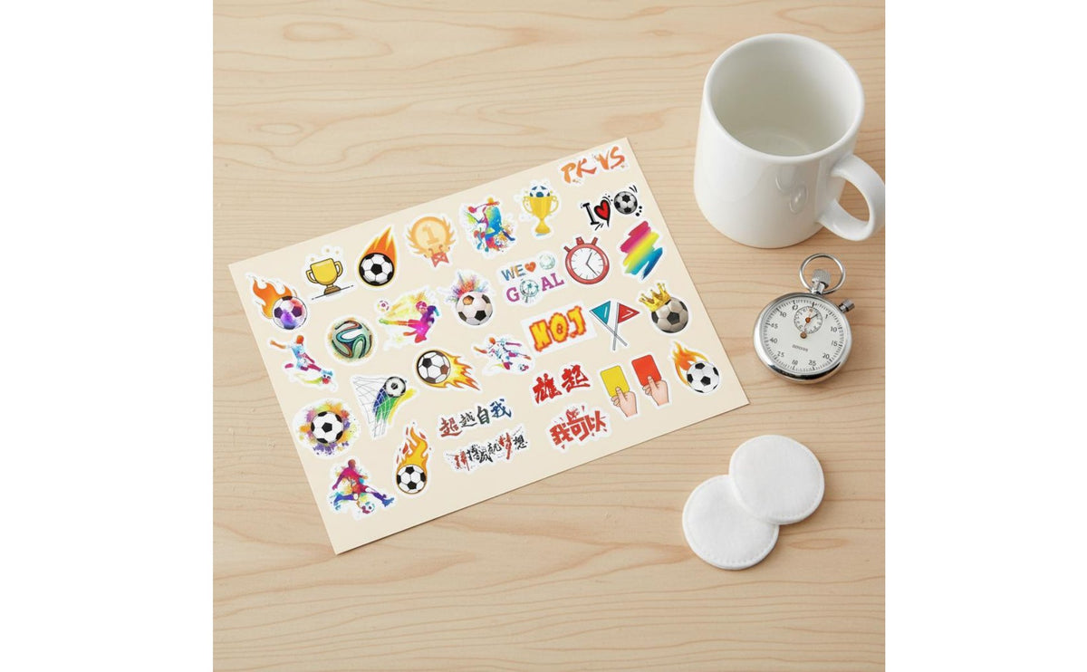 Football Face Sticker Waterproof International Tournament Face Decals Easy to Apply Soccer Temporary Decals for Kids, Children, Themed Parties