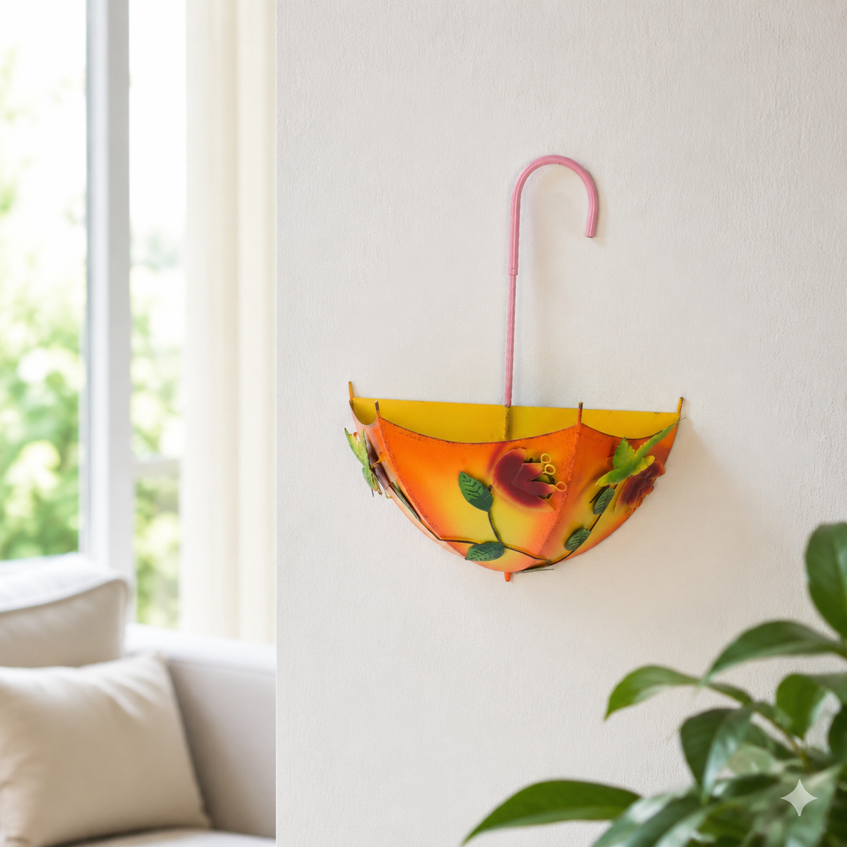 Metal Flower Hanger, Hanging Flower Pots for Wall Decor, Geometric Hanging Planter for Balcony & Garden, 3 Pieces