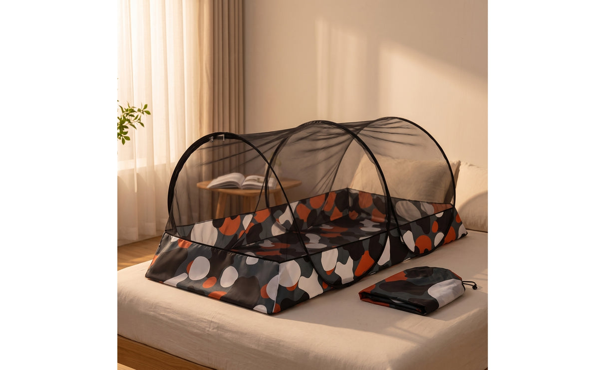 Portable Bug Net Tent No-Install Foldable Bug Net Lightweight Foldable Canopy with Mesh Compact for Campers, Travelers, Students, Camping, Travel, Dorm Rooms