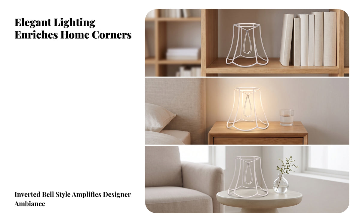 DIY Lamp Shade Frame with Bulb Clip | Flared Cylindrical Shape, Wire Lamp Shade Frame, for Table Lamps