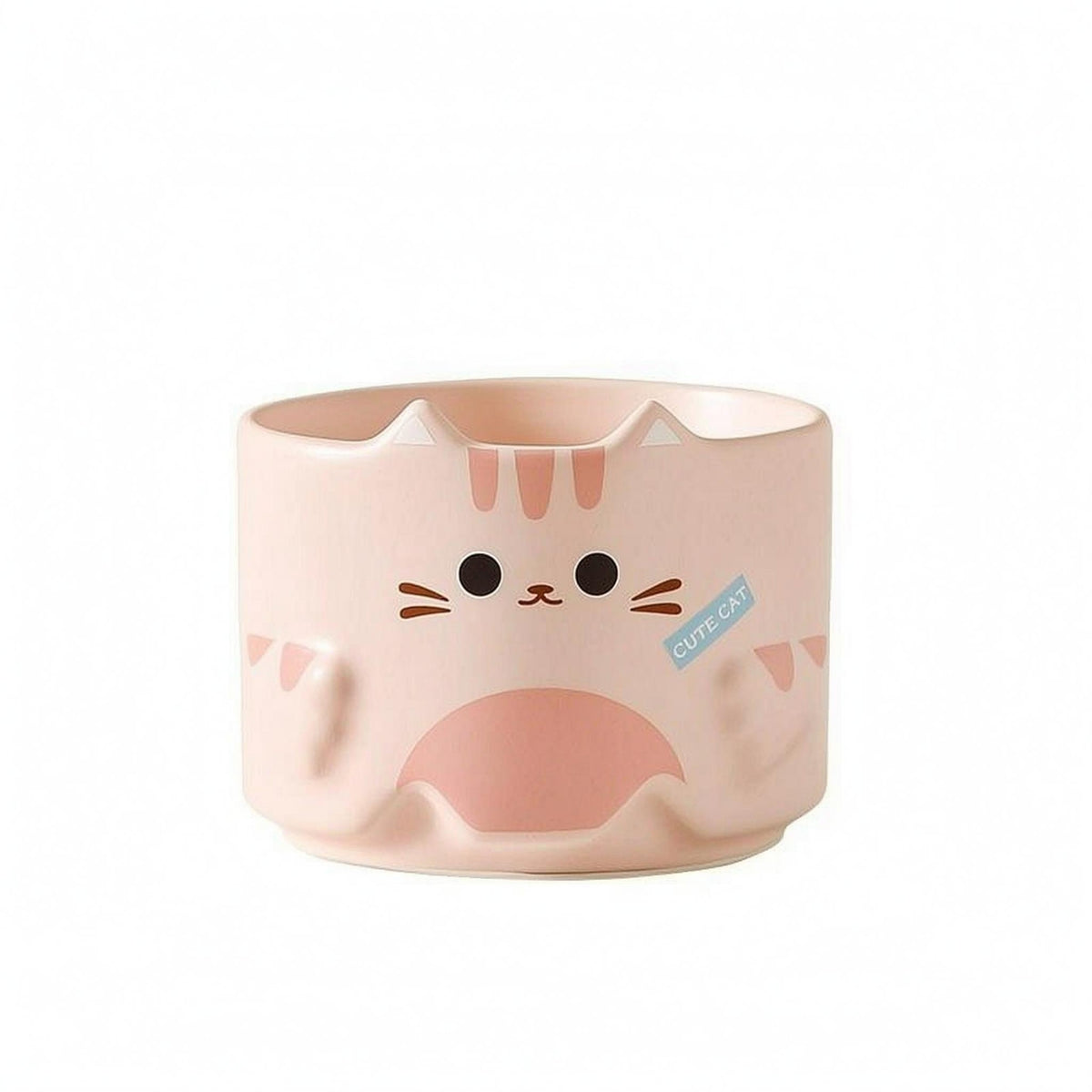 Cartoon Ceramic Kitten Mug Paw Details Kitten Coffee Mug Side Handle Tableware Open-Top Top