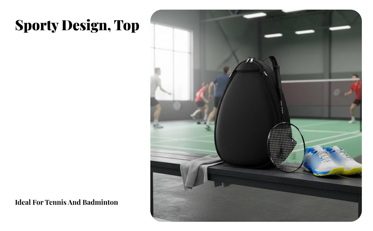 Badminton Equipment Bag Multiple Carrying Methods Tennis Racket Backpack Adjustable Straps Badminton Racket Cross-Body Bag for Training, Outdoor