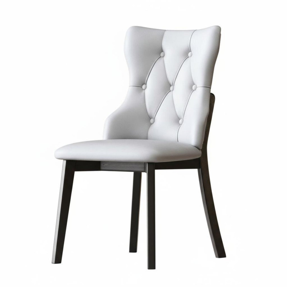 Solid Wood Legs Tufted High-Back Dining Chair Thick Cushions Upholstered Tufted Back Chair Ergonomic Design Household Seating Breathable Upholstery for Restaurant Owners, Interior Designers, Reception Area, Living Room, Home Office, Reading Nook