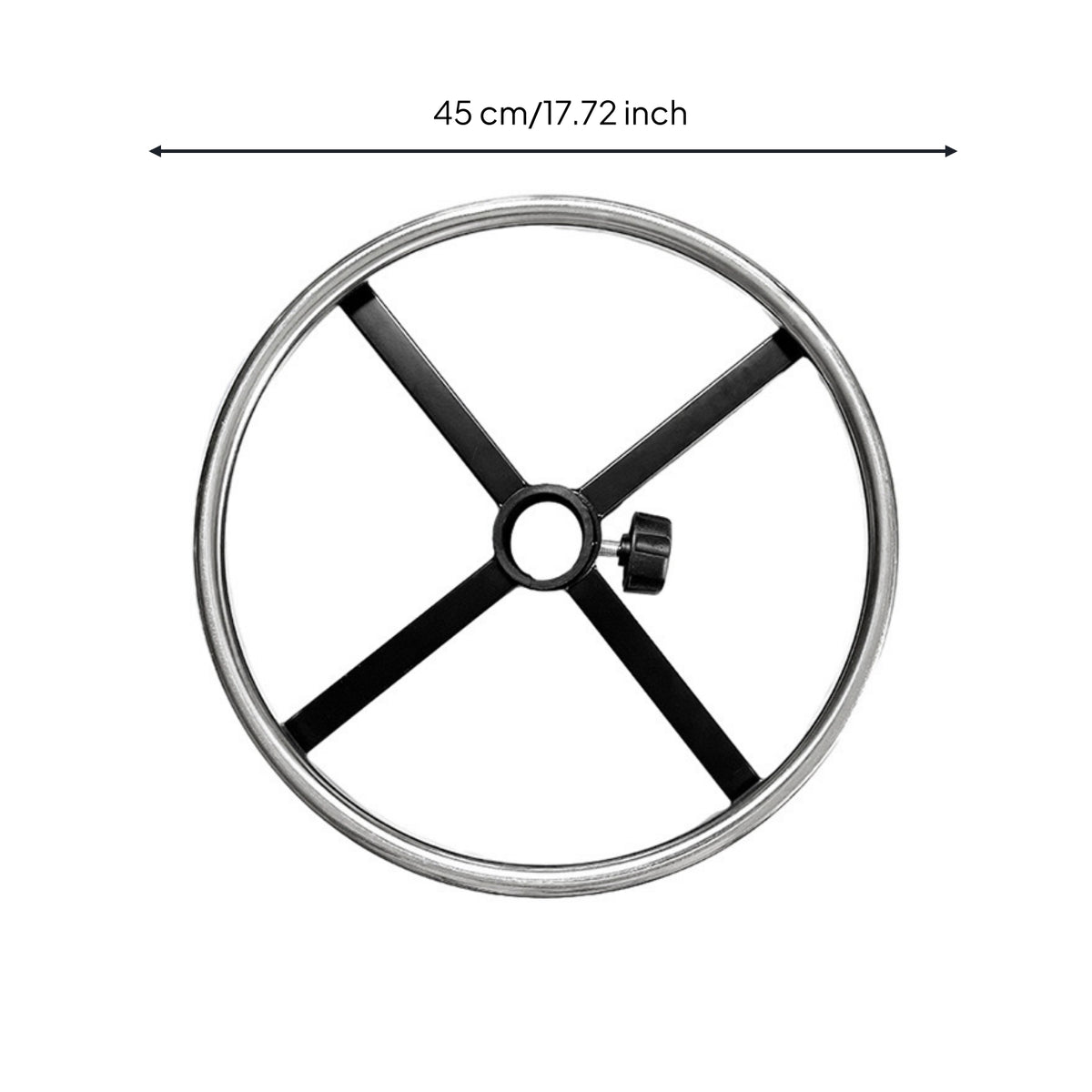 Black Swivel Chair Foot Rest Hoop Cross-Shaped Stainless Steel Foot Hoop Tightening Knob Mounting Tube for Office, Bar
