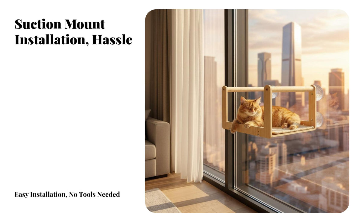 glassMounted feline bed Sunbathing lofelineion glassMounted feline resting lofelineion Strong Suction Cups Pet Furniture for Kittens, glass panesill, Glass Surfaces, Indoors