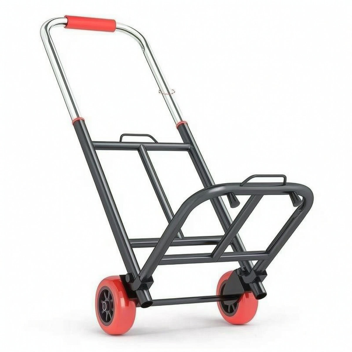 Folding Trolley Cart for Home Shopping, Portable Luggage Cart with Pull Rod