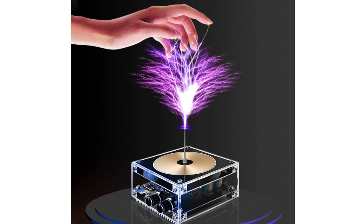 Double Mode Music Electromagnetic Coil Wireless Power Transfer Touchable Arc Music Box Bluetooth Arc Speaker for Hobbyists, Students, Teachers, Desktop, Classroom
