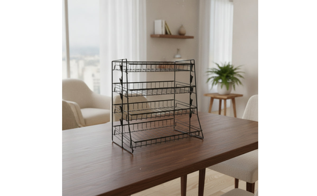 Snack Display Rack Metal Snack Holder with Clips Compact Countertop Display Rack with Clips for Kitchen